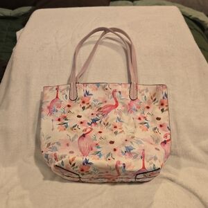 Floral Pink Flamingo Tote Bag